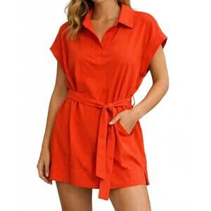 NEW JADE belted dress in red